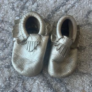 Freshly picked gold silver moccasin size 3